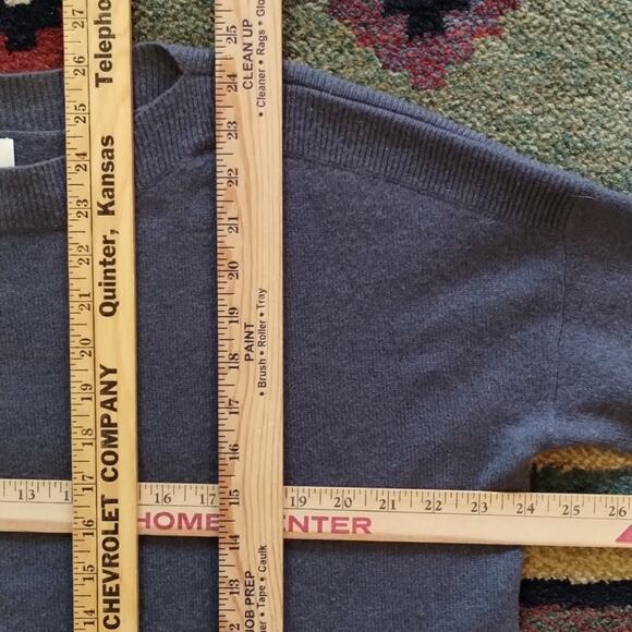 Cynthia Rowley 100% 2-ply Cashmere Taupe Gray Boxy Knit Boat-neck Sweater M - Picture 11 of 12